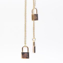 A-Z Engraved Lock Necklace