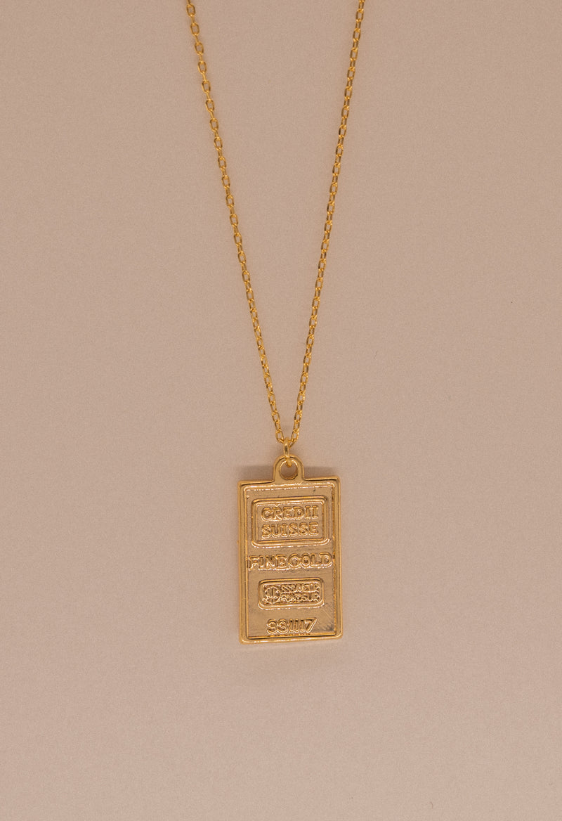 Plated Square Pendant Necklace