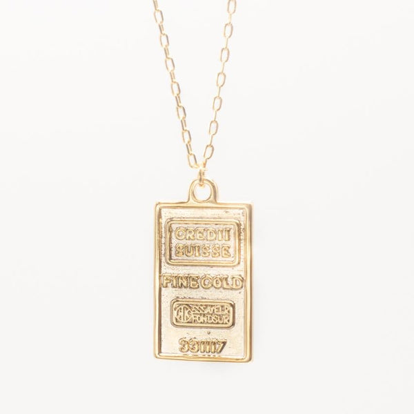 Plated Square Pendant Necklace